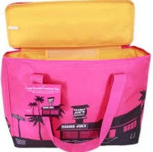Trader Joe's Pink Cooler bag with orange lining NWOT never used